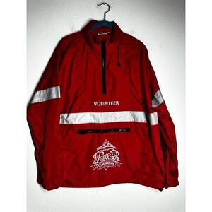 Disney Half Marathon Volunteer Wind Breaker Jacket Sz M Disney Parks 2013 Red